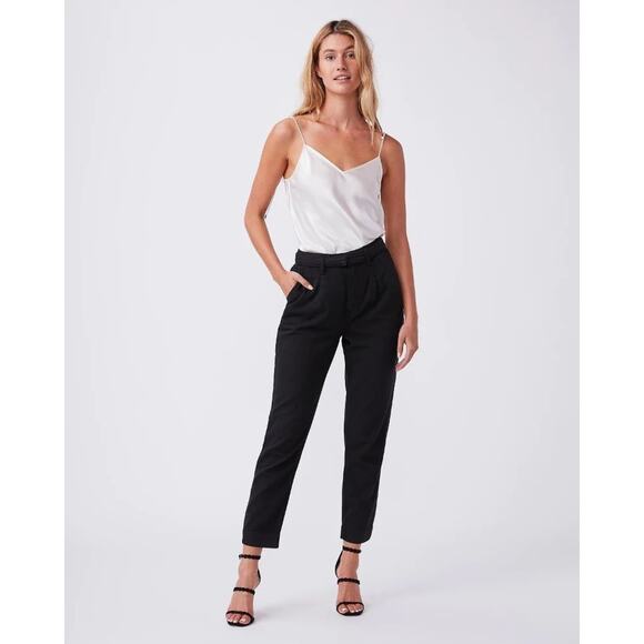 Paige Denim Simone Pleats in Black Carbon size 30 (US 10)